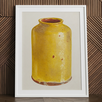 Jar - Yolande Delasser stampa artistica in ceramica dorata / Tela, 24x32’’ / 61x81cm / Cornice bianca / Passe-partout, Poster, stampe e opere d’arte visiva, Toby