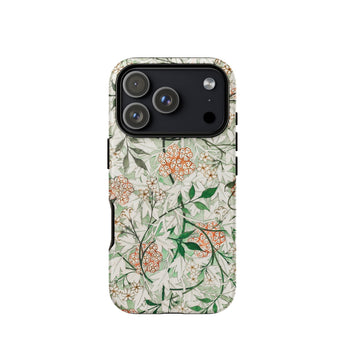 Jasmine - William Morris British Floral Phone Case Iphone 17 Pro / Matte Green Floral Iphone 12 Pro Max Case Black William Morris’s