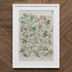 Jasmine - William Morris britischer floraler Textilkunst-Druck / Leinwand, 20x30’’ / 51x76cm / Weißer Rahmen / Passepartout, Poster, Drucke & visuelle Kunst