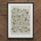 Jasmine - William Morris British Floral Textile Art Print / Canvas Framed Botanical Delicate Peach Green Patterns Morris’s, Beguiling,