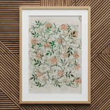 Jasmine - William Morris British Floral Textile Art Print / Canvas Framed Botanical Delicate Peach Green Patterns Morris’s, Beguiling,