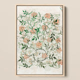 Jasmine - William Morris British Floral Textile Art Print / Canvas Framed Botanical Illustration Delicate Peach Green Patterns Morris’s,