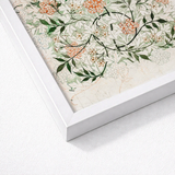 White-framed Botanical Print Delicate Orange Green Floral Patterns William Morris’s Jasmine, Beguiling Art, Enchantment