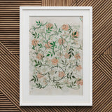 Jasmine - William Morris British Floral Textile Art Print / Canvas White-framed Botanical Delicate Peach Green Patterns Morris’s,
