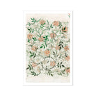 Jasmine - William Morris British Floral Textile Art Print, Delicate Floral Pattern Pink Blooms Green Leaves Intertwined