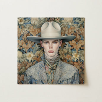 Jasper - Twink Cowboy Dandy Art Print / Canvas, 12x12’’ / 31x31cm / Unframed / no Border, Posters Prints & Visual Artwork, Toby Leon
