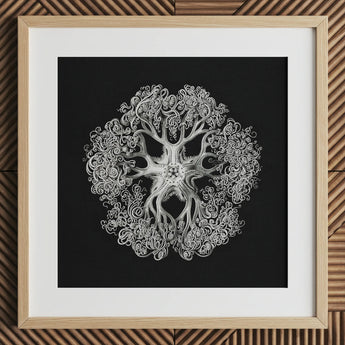 Jellyfish - Ernst Haeckel Ocean Life Kunstdruck / Leinwand, 12x12’’ / 31x31cm / Naturrahmen / Passepartout, Poster-Drucke & visuelle Kunstwerke,
