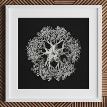 Jellyfish - Ernst Haeckel Ocean Life Kunstdruck / Leinwand, 12x12’’ / 31x31cm / Weißer Rahmen / Passepartout, Poster-Drucke & visuelle Kunstwerke, Toby