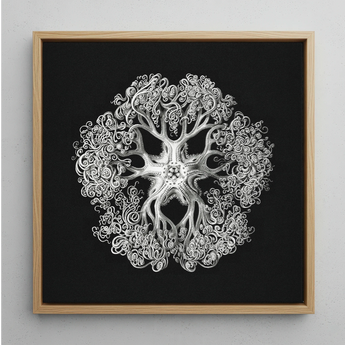 Jellyfish - Ernst Haeckel Ocean Life Art Print / Canvas, 12x12’’ / 31x31cm / Natural Frame, Posters Prints & Visual Artwork, Toby Leon