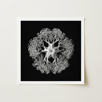 Jellyfish - Ernst Haeckel Ocean Life Art Print / Canvas Framed Black-and-white Artwork Intricate Symmetrical Design Stylized Tree