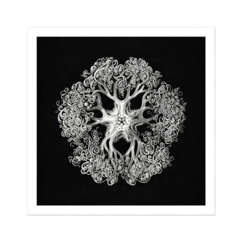 Jellyfish - Ernst Haeckel Ocean Life Art Print / Canvas Delicate Black White Intricate Lace-like Tentacles Arranged Mesmerizing Ophiuroid,