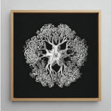 Jellyfish - Ernst Haeckel Ocean Life Art Print / Canvas Silver Intricately Detailed Octopus-themed Artwork Light Wood Frame Mesmerizing