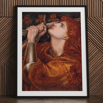 Jeanne d’Arc - Dante Gabriel Rossetti Kunstdruck / Leinwand, 24x32’’ / 61x81cm / Schwarzer Rahmen / Passepartout, Poster Drucke & visuelle Kunstwerke, Toby