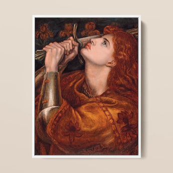 Joan of Arc - Dante Gabriel Rossetti Art Print / Canvas, 12x16’’ / 31x41cm / White Frame, Posters Prints & Visual Artwork, Toby Leon