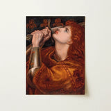 Joan of Arc - Dante Gabriel Rossetti Art Print / Canvas Framed Woman Red Hair Ornate Golden-brown Garment, Prints