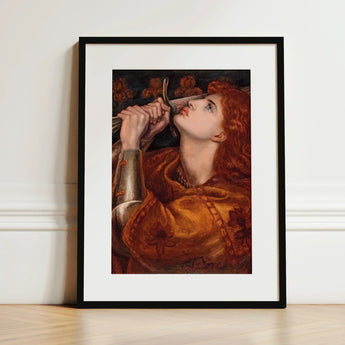 Joan of Arc - Dante Gabriel Rossetti Art Print / Canvas Framed Woman Red Hair Ornate Golden-brown, Prints
