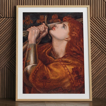 Joan of Arc - Dante Gabriel Rossetti Art Print / Canvas Framed Art Print Woman Red Hair Ornate Golden-brown Dante Gabriel Rossetti,