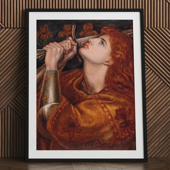 Joan of Arc - Dante Gabriel Rossetti Art Print / Canvas Framed Woman Red Hair Ornate Warm-toned, Prints