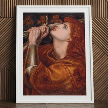 Joan of Arc - Dante Gabriel Rossetti Art Print / Canvas Framed Woman Red Hair Ornate Warm-toned, Prints