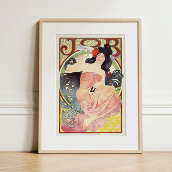 Job - Alphonse Mucha Art Nouveau Print / Canvas Framed Poster Woman Pink Attire Intricate, Composition Pivots, Prints