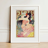 Job - Alphonse Mucha Art Nouveau Print / Canvas Framed Poster Woman Pink Attire Intricate, Composition Pivots, Prints