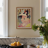 Job - Alphonse Mucha Art Nouveau Print / Canvas Framed Art Nouveau Poster Woman Pink Peach Attire Alphonse Mucha, Mucha Art, Nouveau,