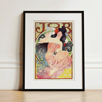 Job - Alphonse Mucha Art Nouveau Print / Canvas Framed Poster Woman Pink Peach Attire, Composition Pivots, Prints