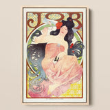 Job - Alphonse Mucha Art Nouveau Print / Canvas Poster Light Wood Frame Elegantly Dressed, Composition Pivots, Prints