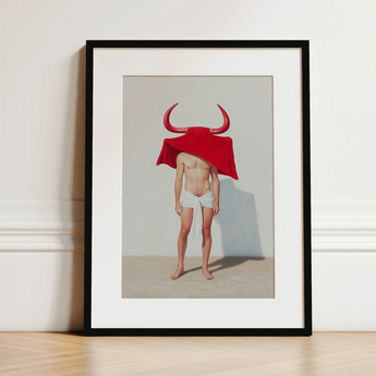 Joysticks - Surreal Gay Matador Art Print / Canvas, 12x16’’ / 31x41cm / Black Frame / Matboard, Posters Prints & Visual Artwork, Toby Leon