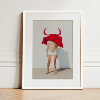 Joysticks - Surreal Gay Matador Art Print / Canvas, 12x16’’ / 31x41cm / White Frame / Matboard, Posters Prints & Visual Artwork, Toby Leon