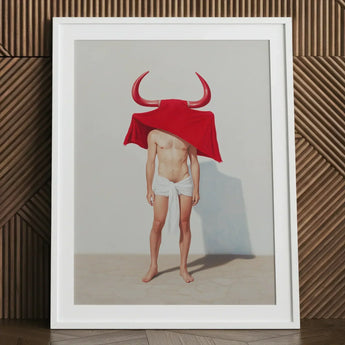 Joysticks - Surreal Gay Matador Art Print / Canvas Framed Man Red Fabric Horns Presented Matador’s Horny, Essence, Prints