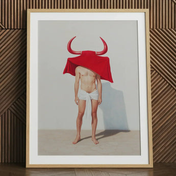 Joysticks - Surreal Gay Matador Art Print / Canvas Framed Man Red Fabric Prominent Curved Matador’s Horny, Essence, Prints