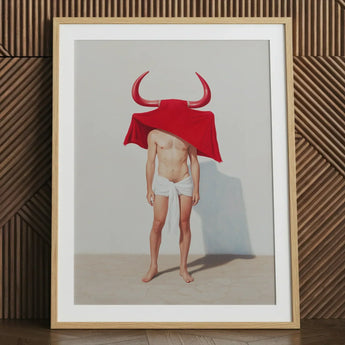 Joysticks - Surreal Gay Matador Art Print / Canvas Framed Art Print Man Red Fabric Prominent Curved Gay Matador’s Horny, Horny Essence,