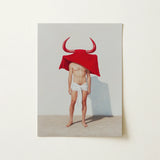 Joysticks - Surreal Gay Matador Art Print / Canvas Red Fabric Cape Glossy Curved Horns Draped Figure’s Matador’s Horny, Essence, Prints