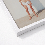 White Framed Art Print Man Light Gray Fabric Gay Matador’s Horny, Essence, Surreal Matador