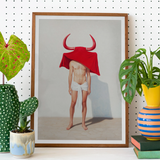 Joysticks - Surrealer schwuler Matador-Kunstdruck / Leinwand, Poster, Drucke & visuelle Kunstwerke, Toby Leon