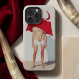 Joysticks - Surreal Gay Matador Phone Case White Phone Case Printed Muscular Man Shorts Red Gay Matador, Surreal Defiant Surrealism