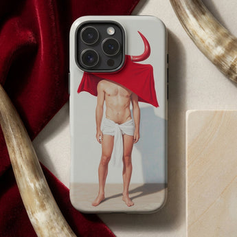 Joysticks - Surreal Gay Matador Phone Case White Phone Case Printed Muscular Man Shorts Red Gay Matador, Surreal Defiant Surrealism
