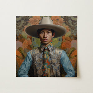 Junada - Gaysian Malay Cowboy Art Print / Canvas, 12x12’’ / 31x31cm / Unframed / no Border, Posters Prints & Visual Artwork, Toby Leon