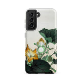 Kabocha Ni Tonbou - Ogata Gekko Ukiyo-e Phone Case Samsung Galaxy S21 Fe / Matte Phone Case Delicate Watercolor Illustration Green Orange