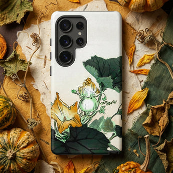 Kabocha Ni Tonbou - Ogata Gekko Ukiyo-e Phone Case White Phone Case Delicate Illustration Green Orange Pumpkins Ogata Gekko, Kabocha Ni