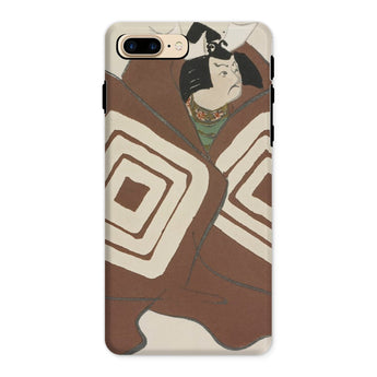 Kabuki Samurai - Kamisaka Sekka Phone Case Iphone 8 Plus / Matte Iphone Case Japanese Ukiyo-e Style Design Geometric Brown Kamisaka Sekka,