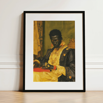 Khayman - Gay African Vampire Art Print / Canvas, 12x16’’ / 31x41cm / Black Frame / Matboard, Posters Prints & Visual Artwork, Toby Leon