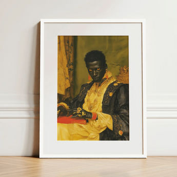 Khayman - Gay African Vampire Art Print / Canvas, 12x16’’ / 31x41cm / White Frame / Matboard, Posters Prints & Visual Artwork, Toby Leon