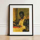 Khayman - Gay African Vampire Art Print / Canvas Black-framed Portrait Man Ornate Black Gold, Forgotten Lore Flood Prints