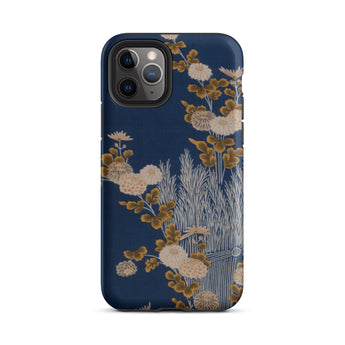 Kimono-Fragment mit Reisigzaun und Chrysanthemen Iphone-Hülle, 11 Pro / Matt, Handyhüllen, Toby Leon