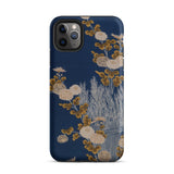 Kimono Fragment with Brushwood Fence and Chrysanthemums Iphone Case, 11 Pro Max / Matte, Floral-patterned Phone Case