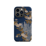 Kimono-Fragment mit Reisigzaun und Chrysanthemen Iphone-Hülle, 13 Pro / Matt, Handyhüllen, Toby Leon