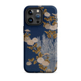 Kimono Fragment with Brushwood Fence and Chrysanthemums Iphone Case, 15 Pro Max / Matte, Floral-patterned Phone Case