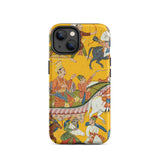 King Dasaratha Proceeds to Rama’s Wedding - Shangri Ramayana Phone Case Iphone 14 / Matte Historical Painting, Pahari Miniature Mobile Cases